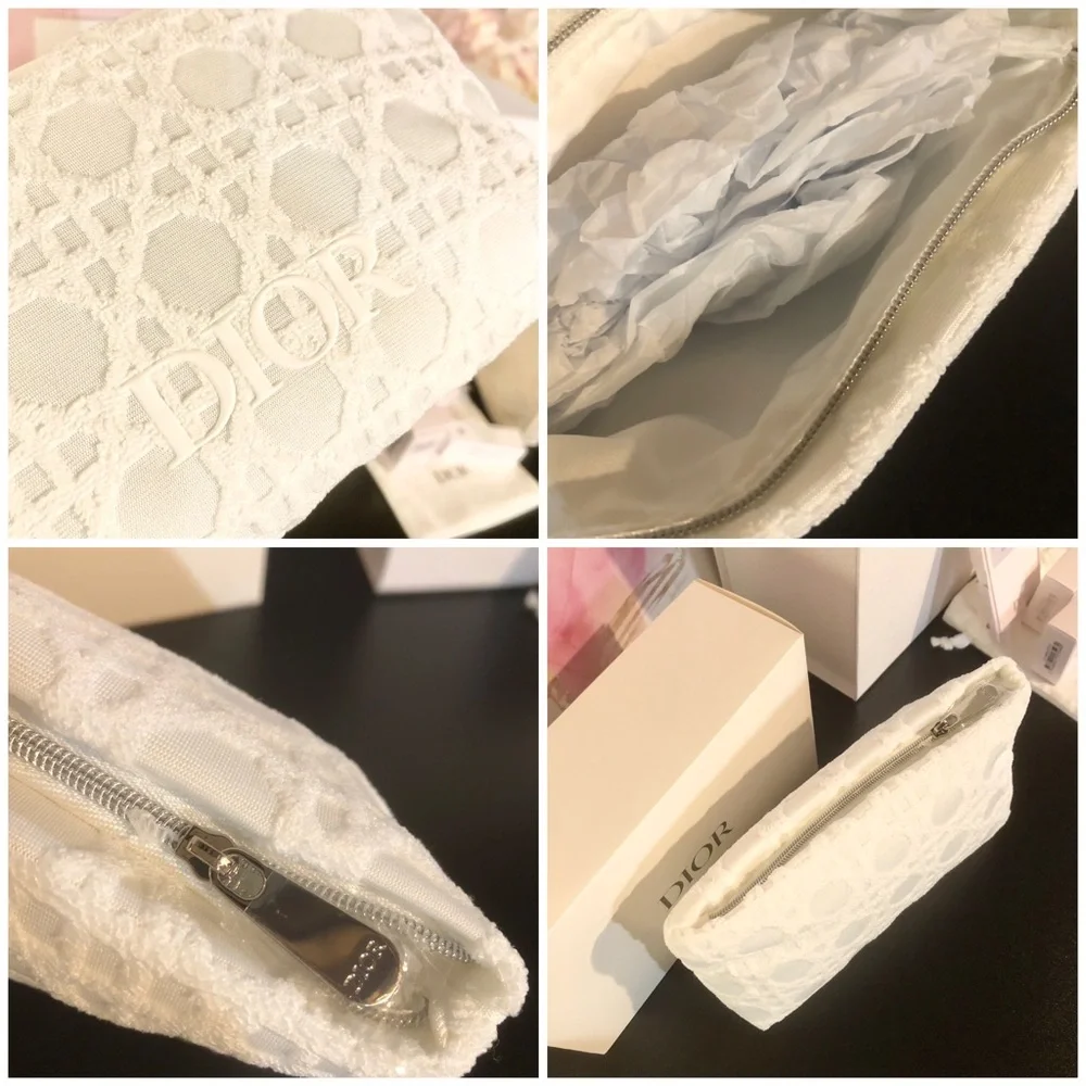 Rare Dior Beauty Limited Edition Set 3 Pouches + Toile de Jouy Folding Fan NEW
